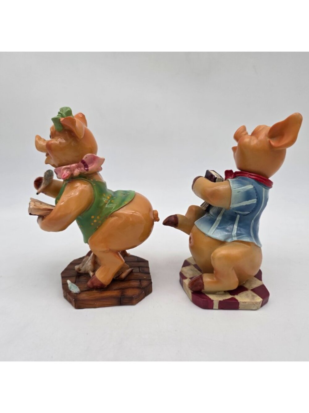 Bobble Head Pig Figure Male & Female Books Kitschy VTG High Gloss Whimsical - Picture 4 of 10